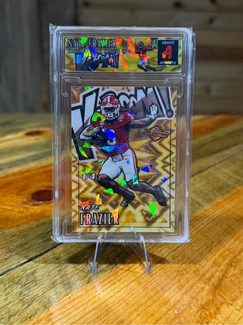 Nate Frazier Georgia Bulldogs ‘Kaboom!’ Custom Football Slab SSP 1/4
